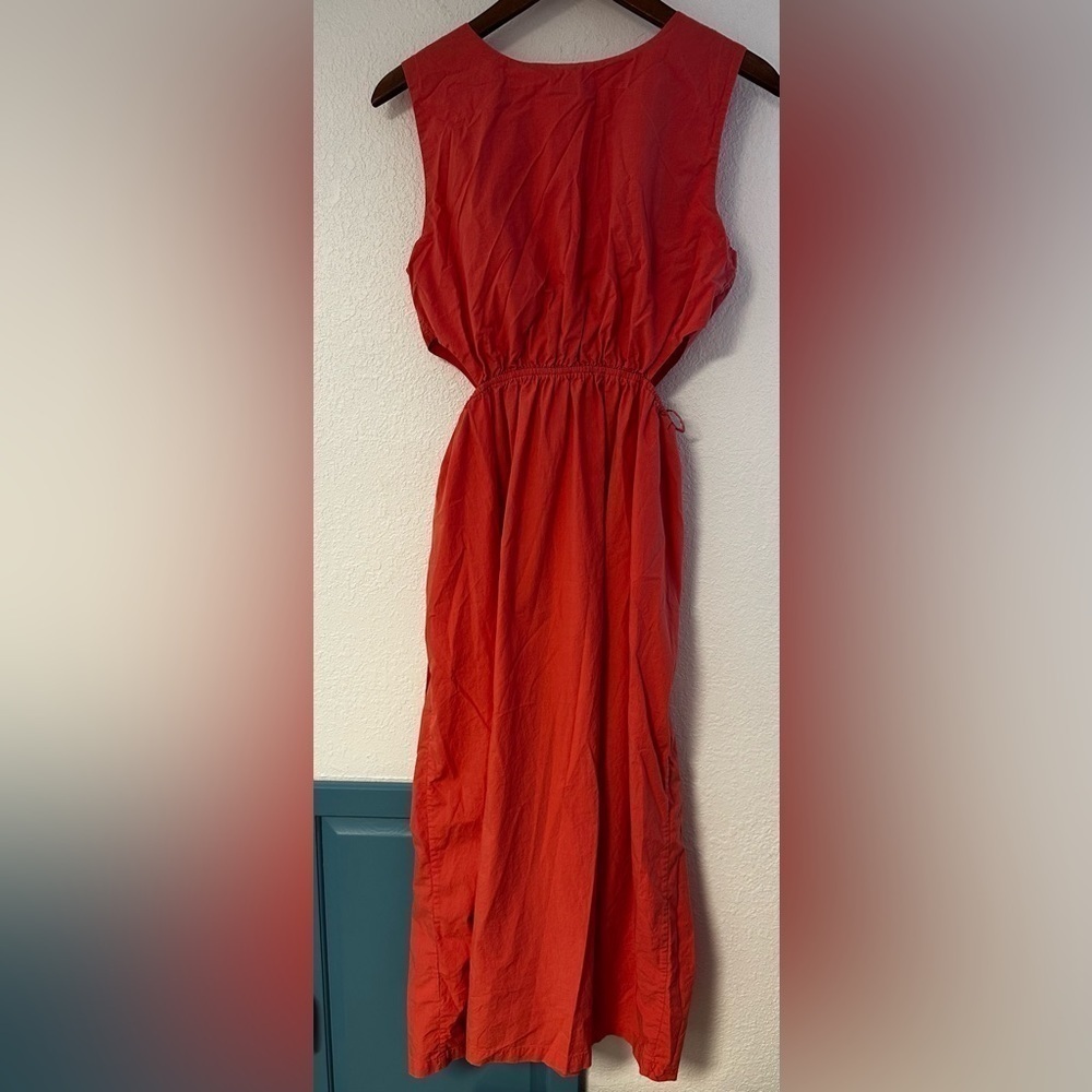 Rails Yvette Side-Cutout Midi Dress in Spice Coral Size Large - Picture 11 of 14